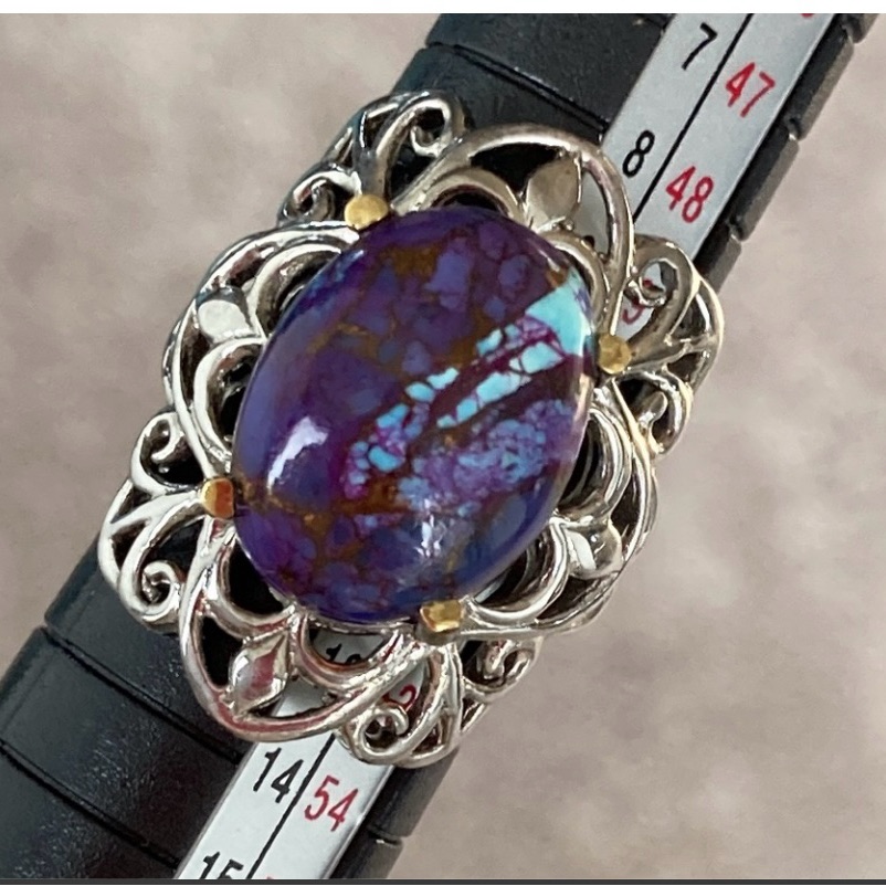 Karis Purple Turquoise Open Filigree Ring 18$
